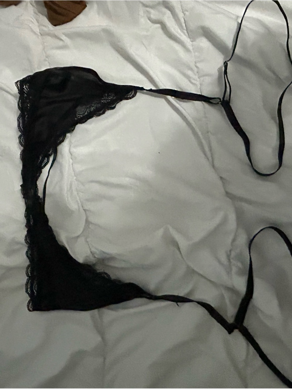 2 red and Black Lace Triangle Bralette - Women Intimates